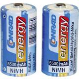 R14 batteri Conrad energy Laddbart batteri R14 C NiMH HR14 5500 mAh 1.2 V 2 st
