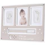Beige Fotoramar & Avtryck Cangaroo Baby Hand- und Fußabdruckset, Fotorahmen aus Holz, für 2 Abdrücke beige