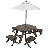 Beige Möbelset Barnrum Kidkraft Wooden Octagon Table, Umbrella Exclusive