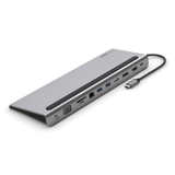 Silver Kablar Belkin USB C - 3.5mm/VGA/RJ45/2xUSB A 3.0/ USB A 2.0/DisplayPort/HDMI/USB C M-F Adpater 0.2m