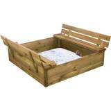 Lekplats Nordic Play Sandbox with Benches & Cover 120x120cm