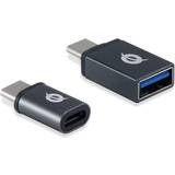 Conceptronic Kablar Conceptronic USB C - USB A and USB C - USB B Mirco M-F Adapter