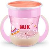 Nuk Mini Magic Cup Night pipmugg Från 6 månader 160 ml 360° spillsäker kant Självlysande Greppvänliga handtag BPA-fri och diskbar Rosa