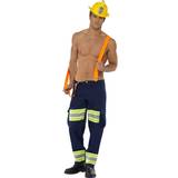 Blå - Firefighters Dräkter & Kläder Smiffys Fever Male Firefighter Costume