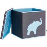 Blåa Förvaringslådor STORE IT! Aufbewahrungsbox Elefant grau/blau