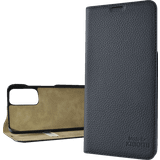Maxfield Plånboksfodral Maxfield Tillverkad för Xiaomi Bok-fodral, vikbart fodral i äkta läder, mobiltelefonfodral för Redmi Note 11 och Redmi Note 11S, kortfack med RFID-skydd – svart