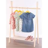 Förvaring Solutions Solid Wood Pine Children's Clothing Rack with 1 Tier Home