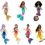Docka lilla sjöjungfrun Disney Den lilla sjöjungfrun, Ariel med systrar, set med små dockor, samling med sju sjöjungfrudockor, leksaker inspirerade av filmen, HLX17