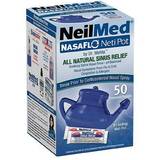 Natur Nässugar NeilMed NasaFlo Neti Pot Plastic Nasal Wash All Natural Relief 60 Sachets