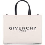 Givenchy Vita Handväskor Givenchy Womens Beige/black Logo-print Small Cotton-blend Tote bag