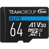 TeamGroup microSDXC Minneskort & USB-minnen TeamGroup Elite microSDXC Class 10 UHS-I U3 V30 A1 90/45MB/s 64GB