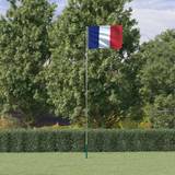 Polyester Flaggstänger vidaXL Frankrikes flagga flaggstång 5,55 m aluminium