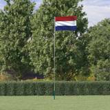 vidaXL Nederländernas flagga flaggstång 5,55 aluminium
