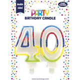 Mässing Ljus & Tillbehör Clairefontaine Eurowrap 40th Birthday Candle