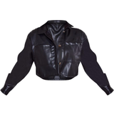 PrettyLittleThing Pocket Detail Oversized Cropped Jacket - Black