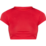 PrettyLittleThing Dam Överdelar PrettyLittleThing Basic Short Sleeve Crop T-shirt - Red