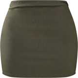 PrettyLittleThing Stretch Woven Basic High Rise Micro Mini Skirt - Khaki