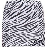 Dam - Korta kjolar - Slits PrettyLittleThing Split Mini Skirt - Zebra