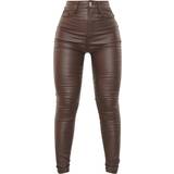 PrettyLittleThing Dam Jeans PrettyLittleThing Hourglass Coated Skinny Jeans - Chocolate