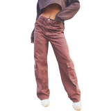 PrettyLittleThing Renew Cargo Pocket Baggy Wide Leg Jeans - Brown