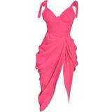 Bygel Klänningar PrettyLittleThing Underwire Detail Draped Midi Dress - Hot Pink