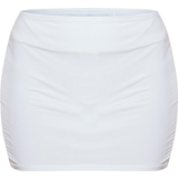 Låg midja Kjolar PrettyLittleThing Low Rise Slinky Micro Mini Skirt - White