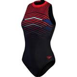 4 Badkläder Speedo Printed Hydrasuit Swimsuit - Black/Fed Red/Chroma Blue/White