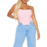 PrettyLittleThing Shape Ruched Corset Crop Top - Pink