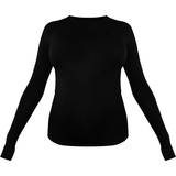 PrettyLittleThing Maternity Basic Rib Long Sleeve Fitted Top Black (CMP6902)