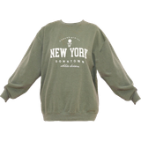 PrettyLittleThing Fleece Kläder PrettyLittleThing New York Downtown Slogan Printed Sweatshirt - Khaki