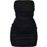 Meshdetaljer Klänningar PrettyLittleThing Shape Mesh Corset Detail Ruched Bodycon Dress - Black