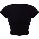 10 - Öppen rygg Överdelar PrettyLittleThing Soft Rib Backless Top - Black