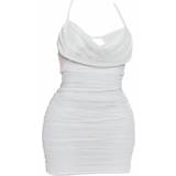 PrettyLittleThing Shape Cowl Bralet Detail Ruched Bodycon Dress - White