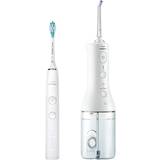 Philips Sonicare Cordless Power Flosser DiamondClean 9000 mundusch och eltandborste – för att borsta tänderna, rengöra tandköttet och ta bort plack, i vitt modell HX3866/41 Vit