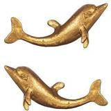 Sass & Belle knopp guld delfin Klädkrok
