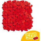 Simba Klossar Simba 104118922 Blox, 500 röda byggstenar Made in Italy, 8-pack stenar, i kartong, inkl. fyllbehållare, högsta kvalitet och 100% kompatibel med kända spelstenar