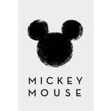 Gråa Tavlor & Posters Komar Mickey Mouse Silhouette 50x70cm