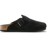 Mocka Tofflor & Sandaler Birkenstock Boston Soft Footbed Suede Leather - Black
