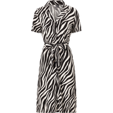 Slits Klänningar Pieces Olivia SS Dress - Cloud Dancer Zebra