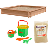 Nordic Play Active Utomhusleksaker Nordic Play Active Sandpit Larch with Sand Toys 150x150cm