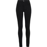 Nylon Jeans Pieces High Waist Skinny Fit Jeggings - Black