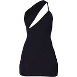 Cut-Out - Korta klänningar PrettyLittleThing One Shoulder Cut Out Strap Detail Bodycon Dress - Black