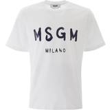 MSGM Överdelar MSGM White Brushed T-Shirt 01 OPTICAL WHITE