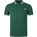 Fred Perry Herr Kläder Fred Perry Slim Fit Twin Tipped Polo Shirt - Ivy/Snow White