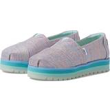Rosa Espadriller Toms Kids Youth Grey Blue Multi Twill Glimmer Alp Platform Alpargatas Shoes