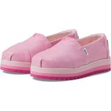 Espadriller på rea Toms Kids Youth Pink Carnation Twill Glimmer Alp Platform Alpargatas Shoes