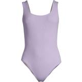 Elastan/Lycra/Spandex - Lila Badkläder Casall Square Neck Rib Swimsuit - Lavender