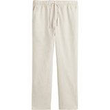 Linne Byxor H&M Linen Mix Regular Fit Pants - Cream White