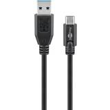 Skärmad - USB A-USB C - USB-kabel Kablar Goobay Sync & Charge Super Speed USB A 3.0 - USB C M-M 0.5m