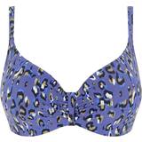 Leopard Badkläder Chantelle Chantelle EOS Covering Underwire Bikini Bra - Blue